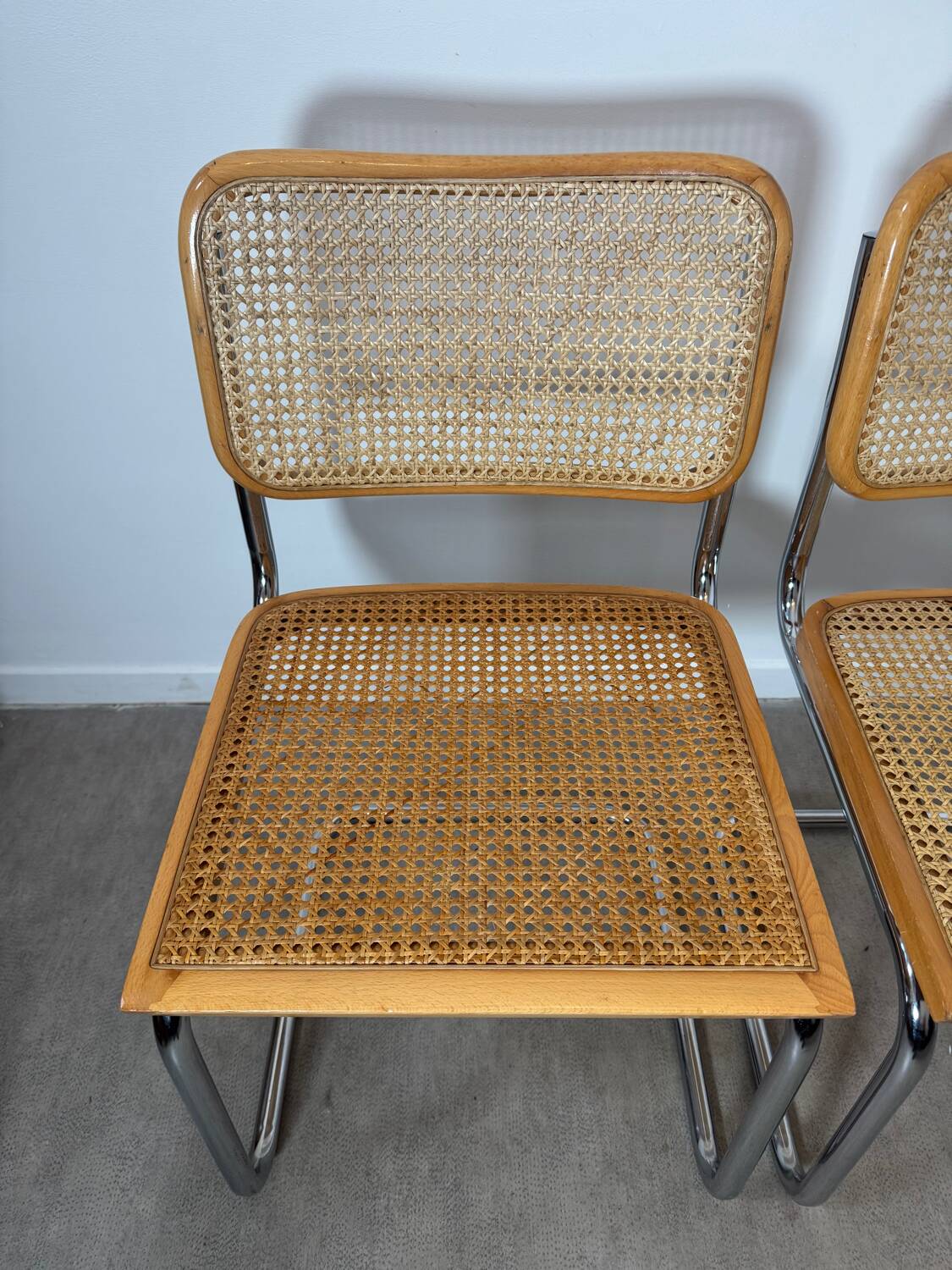 Pair of Cesca chairs by Marcel Breuer B32 made in Italy