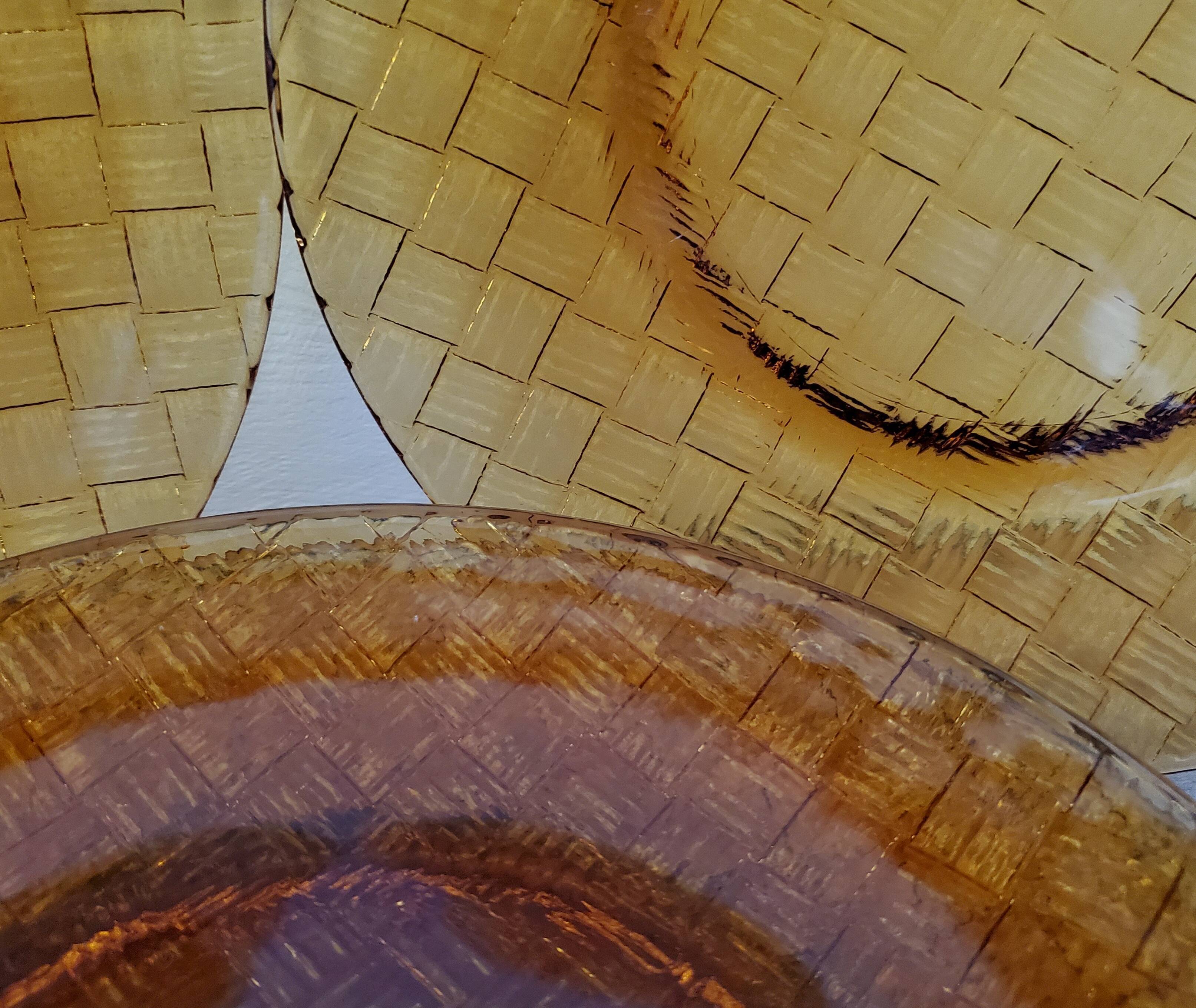 70's amber glass flat plates