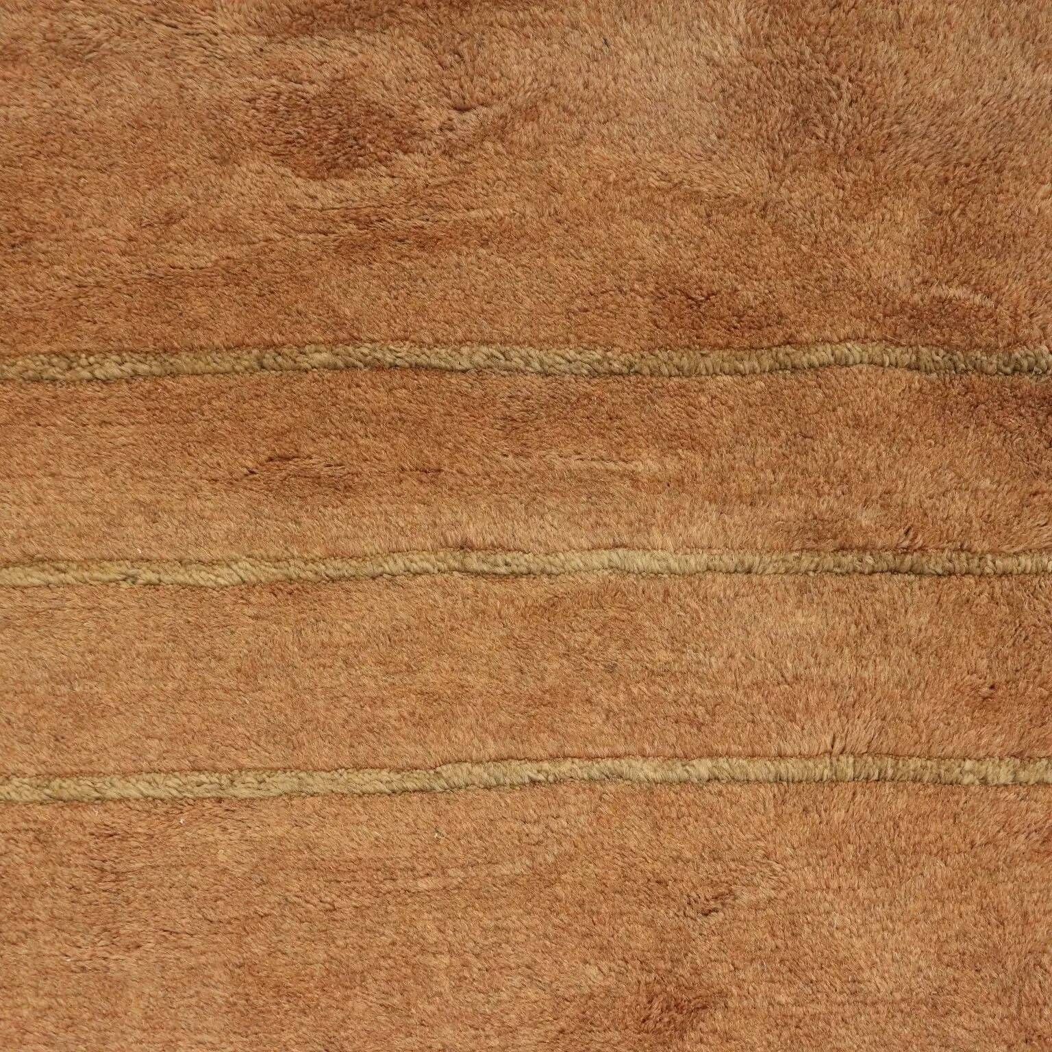 Ancient Asian wool rug, hand-knotted, 118 x 31 in.