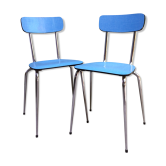 2 Vintage Formica blue 1960s chairs