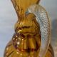 Ancient large twisted amber glass vase blown Murano 19th century