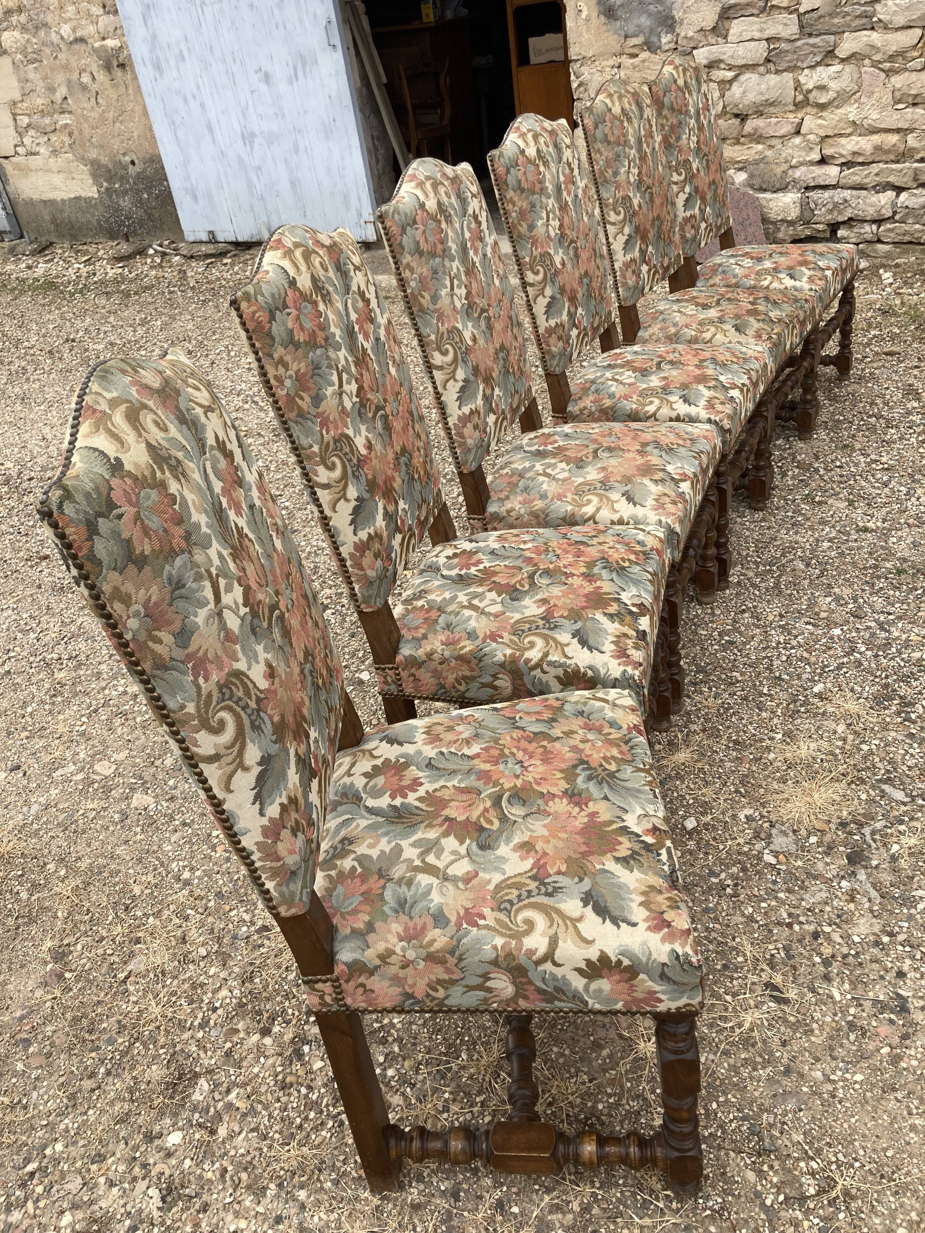 6 Louis XIII style chairs