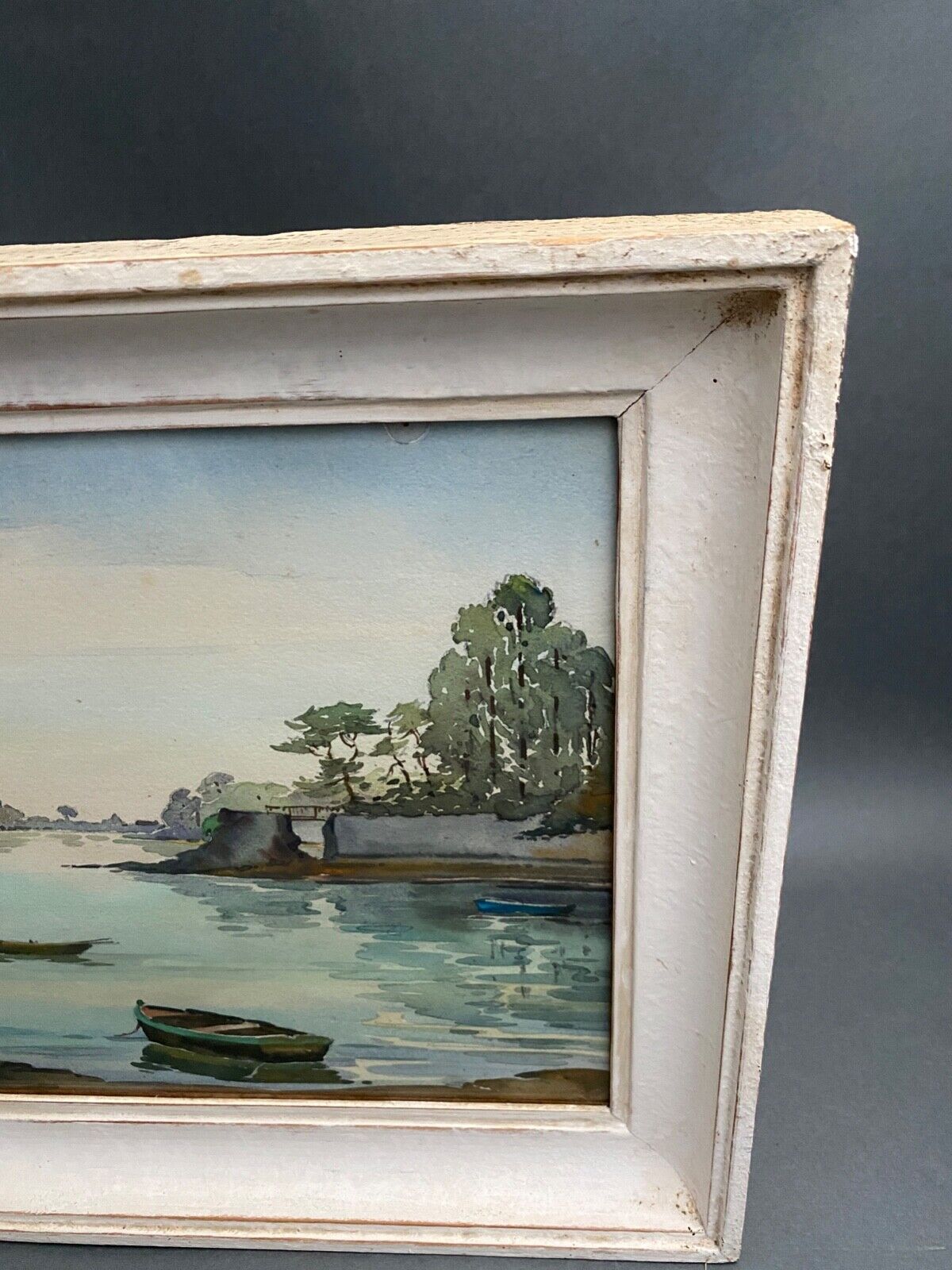 Watercolor on paper by andré mahuas vannes port de pêche 1949