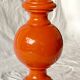 Large vintage lamp base in orange lacquered wood