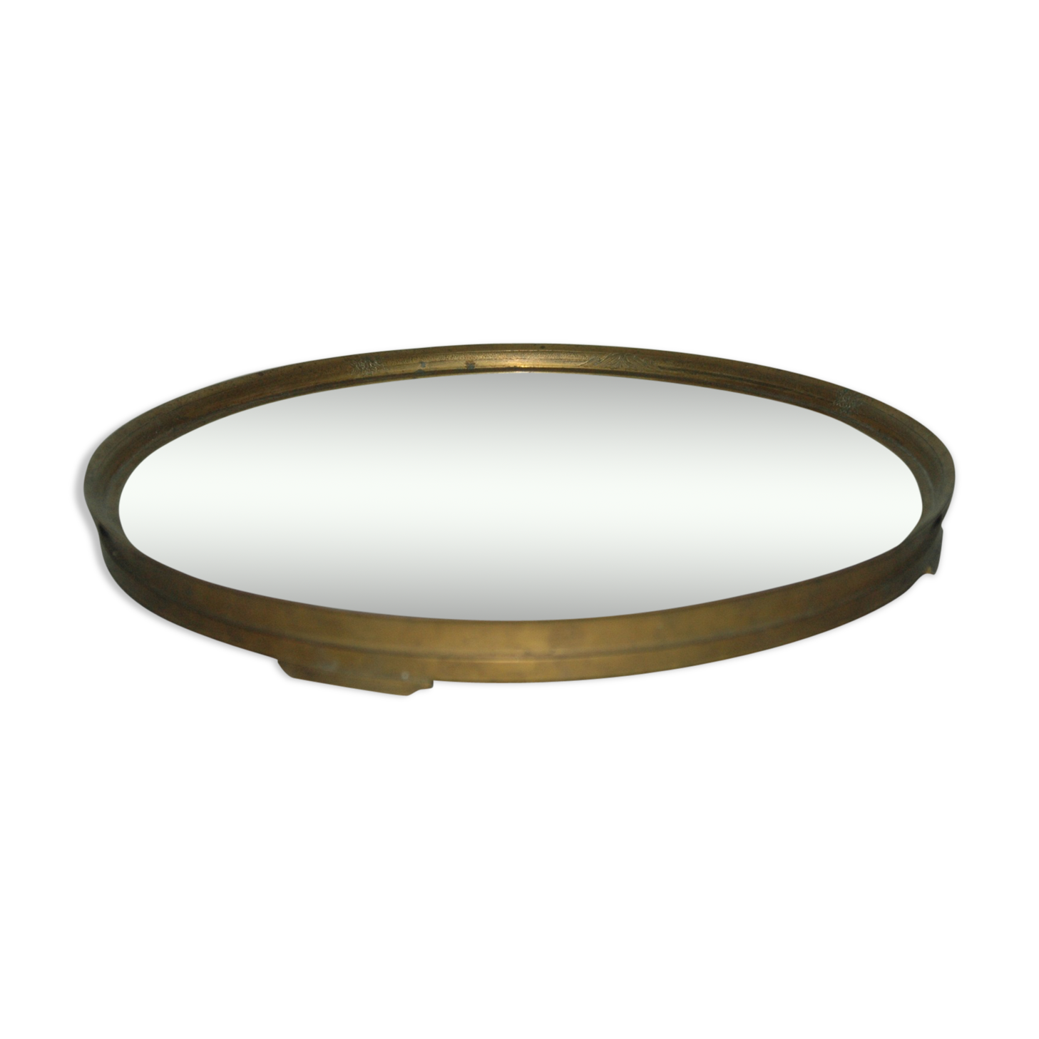 Center tray table in bronze and mirror 19th century