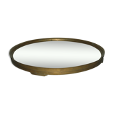 Plateau centre de table en bronze et miroir XIXe siècle