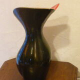 Vintage vase in ceramic brown and red, 1950/60s