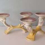 Set of 2 ceramic candle holders in the early twentieth century.