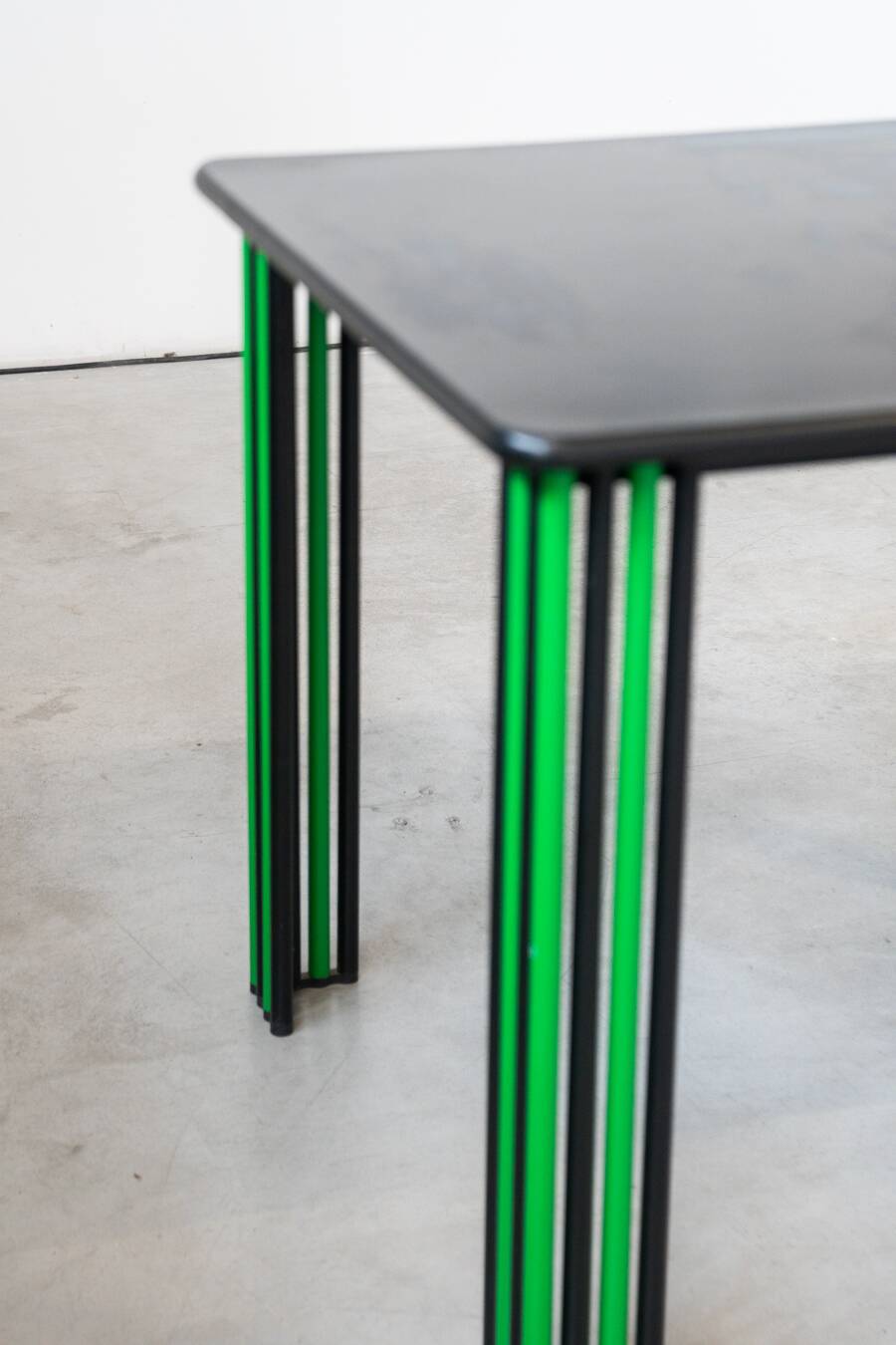 1980s Vintage Black and Green Dining Table – Bold Italian Design