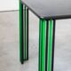 Table à manger noire et verte, Italie années 1980
