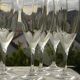 Set of 6 cut crystal flutes from lorraine.