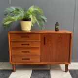 Danish Teak sideboard with drawers and door, 1960s