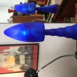 Blue glass lamp 1980s