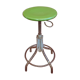 Tabouret industriel vintage 1940-1950, hauteur ajustable par poussoir 75 cm.