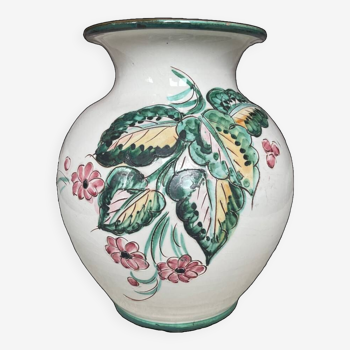 Ancien vase motif florale fait main