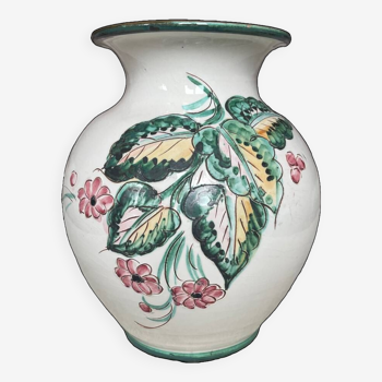 Old handmade floral pattern vase