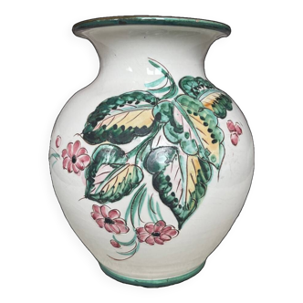 Old handmade floral pattern vase