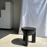 Monoxyl sofa end in black mango tree tripod half-sphere tray h:45 d:44