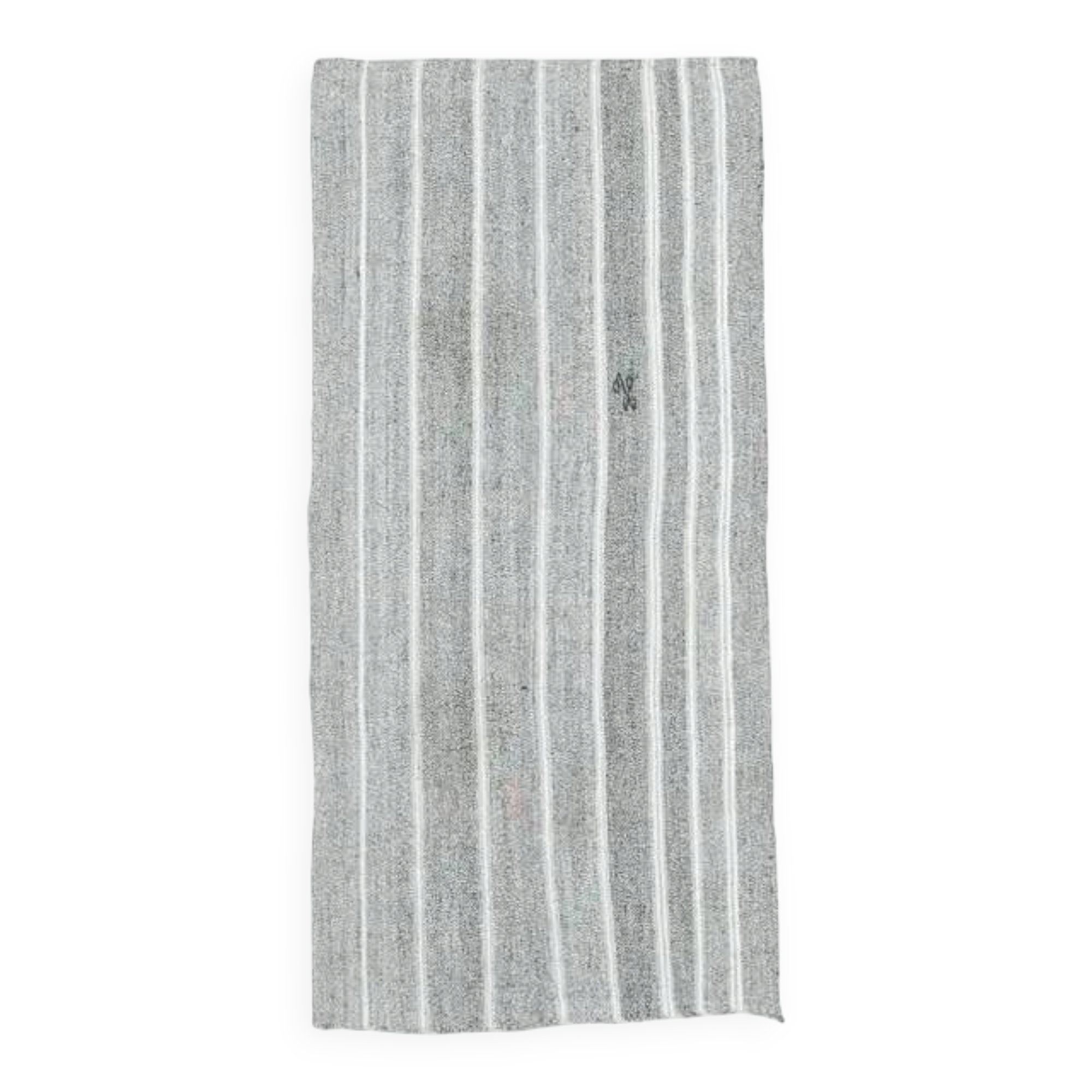 Tapis coureur kilim en laine et coton turc vintage noué à la main gris 95x196