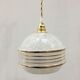 Pair of Art Deco ball suspensions in white Clichy glass