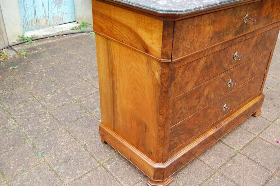 Louis Philippe period walnut secretary chest of drawers from the 19th century.