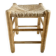 Tabouret en bois clair et assise paillée