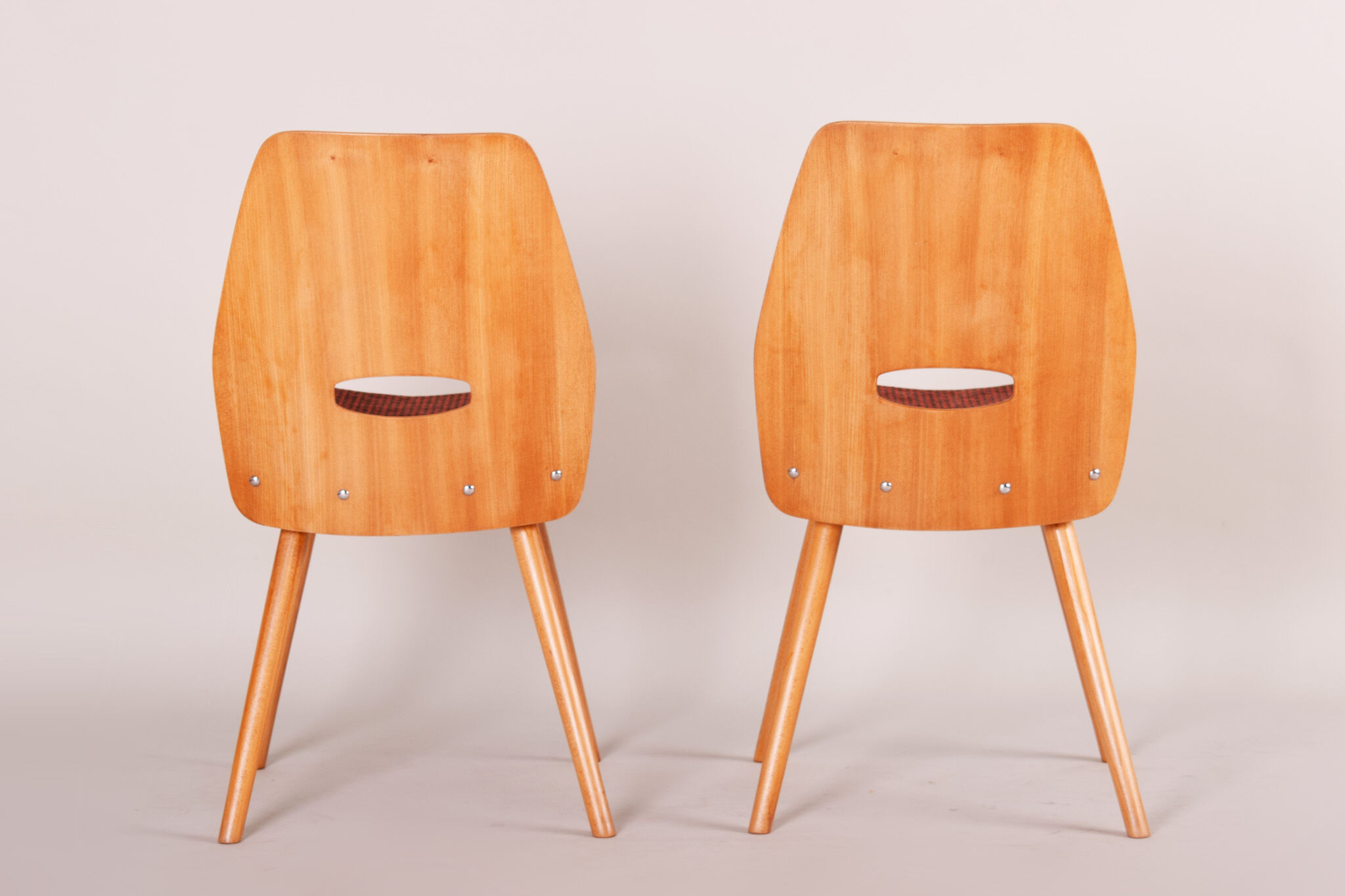 5 Czech Mid Century dining chairs, made 1950s by Tatra Nábytok. Jirák