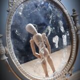 Brass psyche mirror 29x40cm