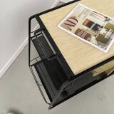 Perforated metal serving trolley style Mathieu Matégot