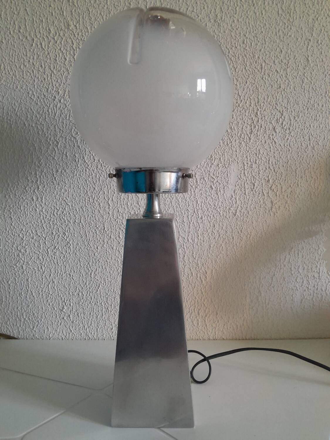 Vintage Murano Globe Chrome Lamp