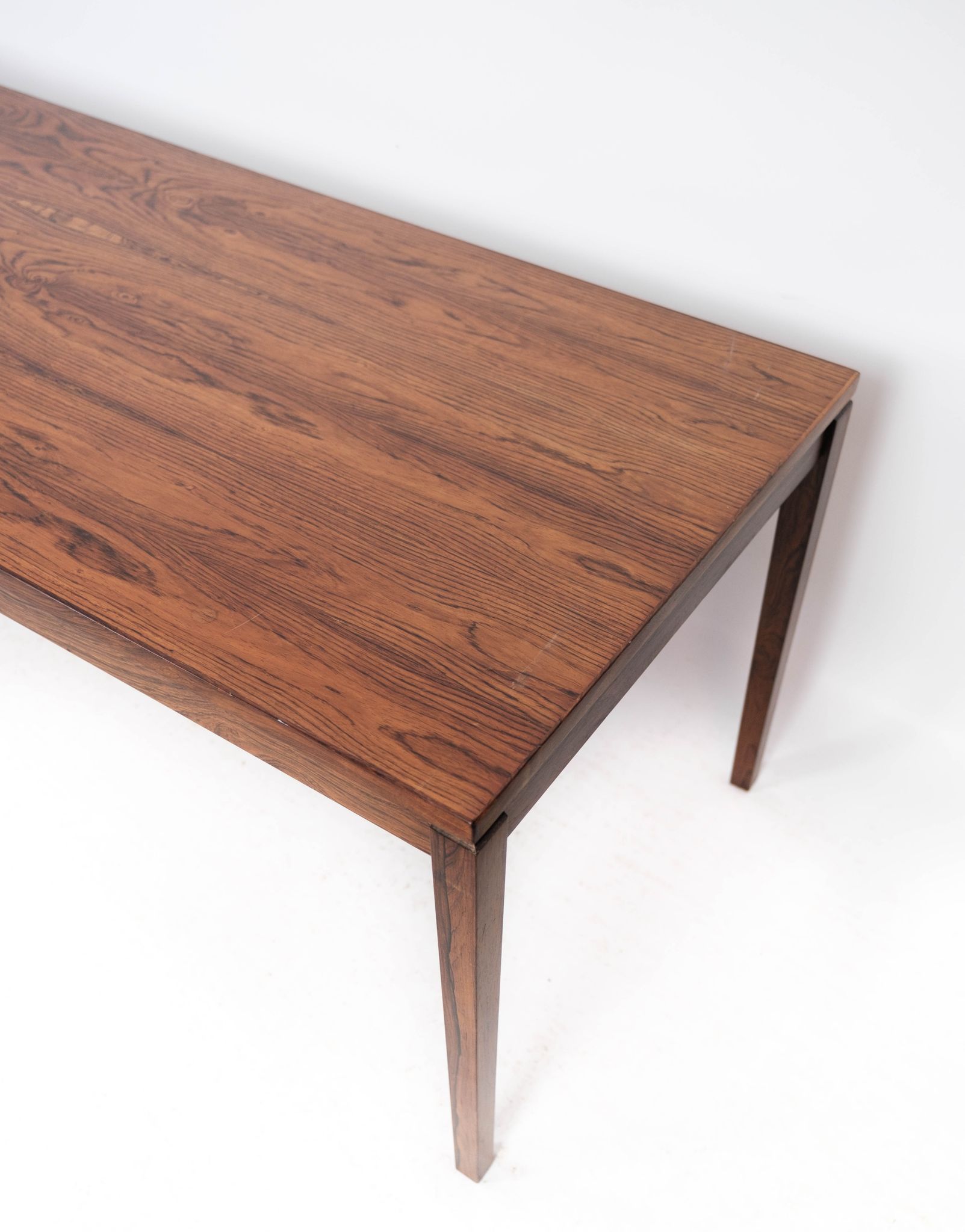 Coffee table in rosewood with blue tiles of Danish design from the 1960s