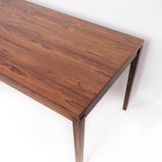 Coffee table in rosewood with blue tiles of Danish design from the 1960s