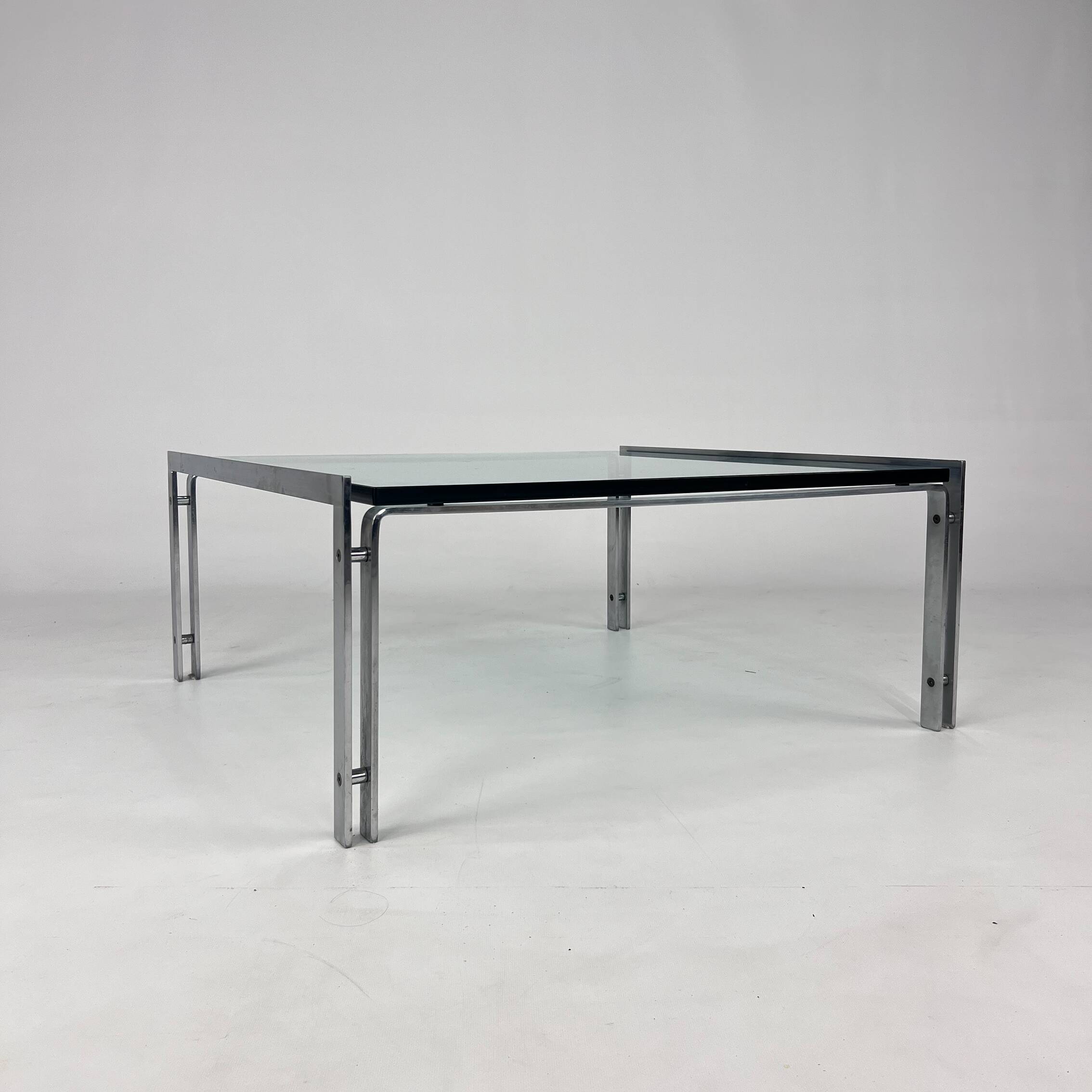 M1 glass coffee table by Hank Kwint for Metaform, 1980s