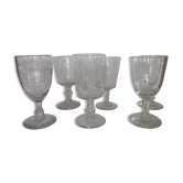 6 old bistro glasses from 1900-1920