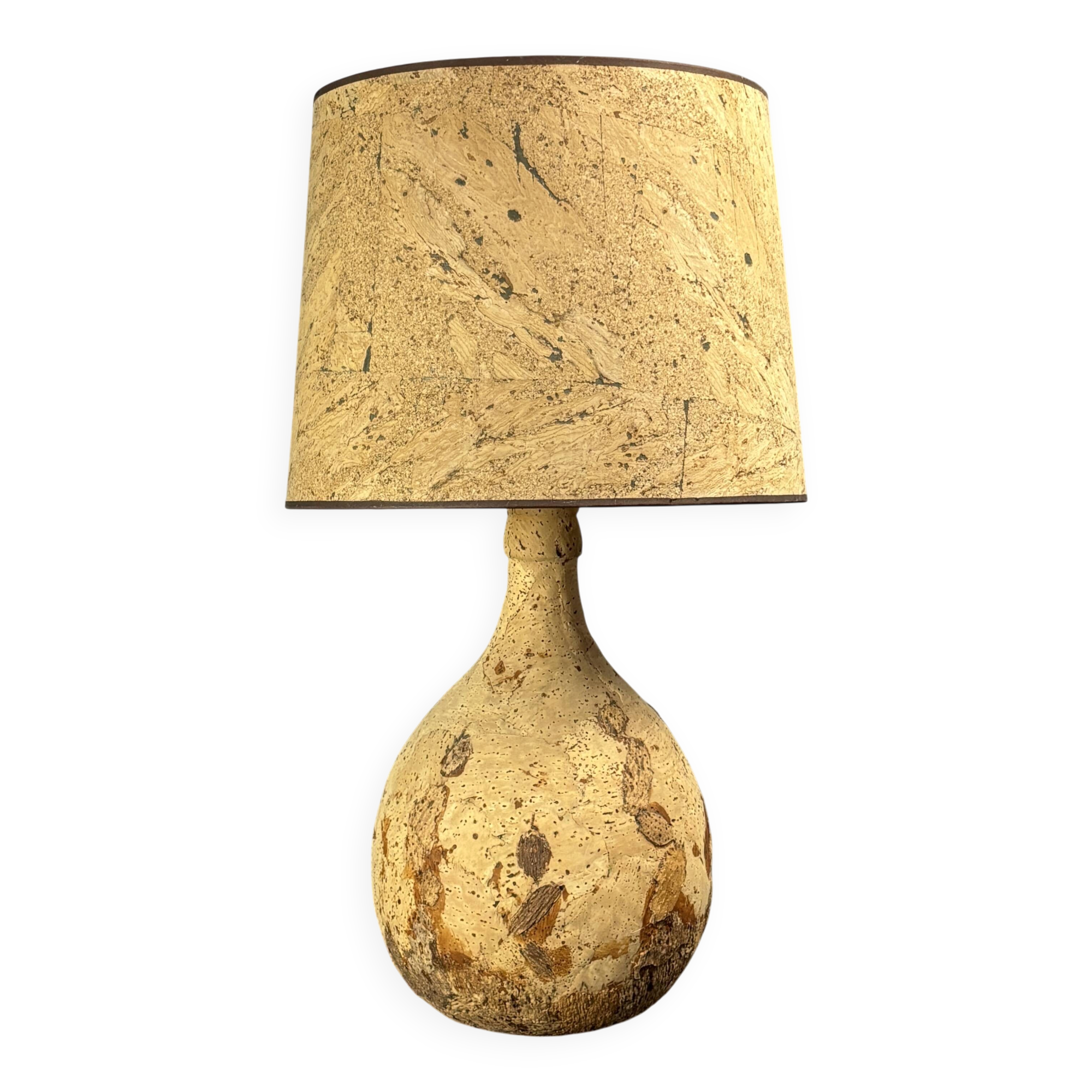 Lampe de table en liège des années 1960-1970, France