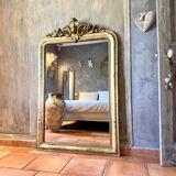 Miroir ancien Louis-Philippe à fronton