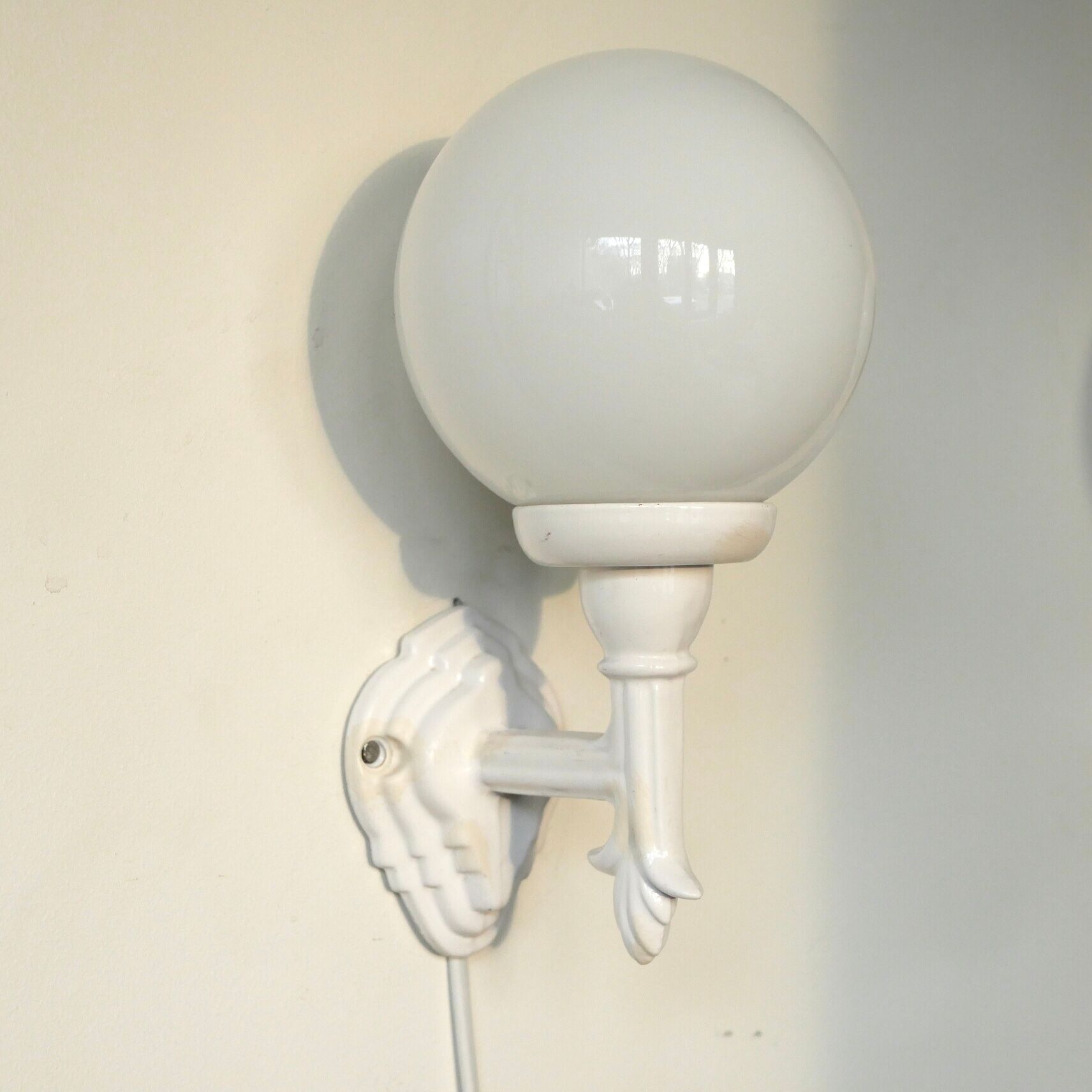 Pair of Art Deco porcelain wall lamps