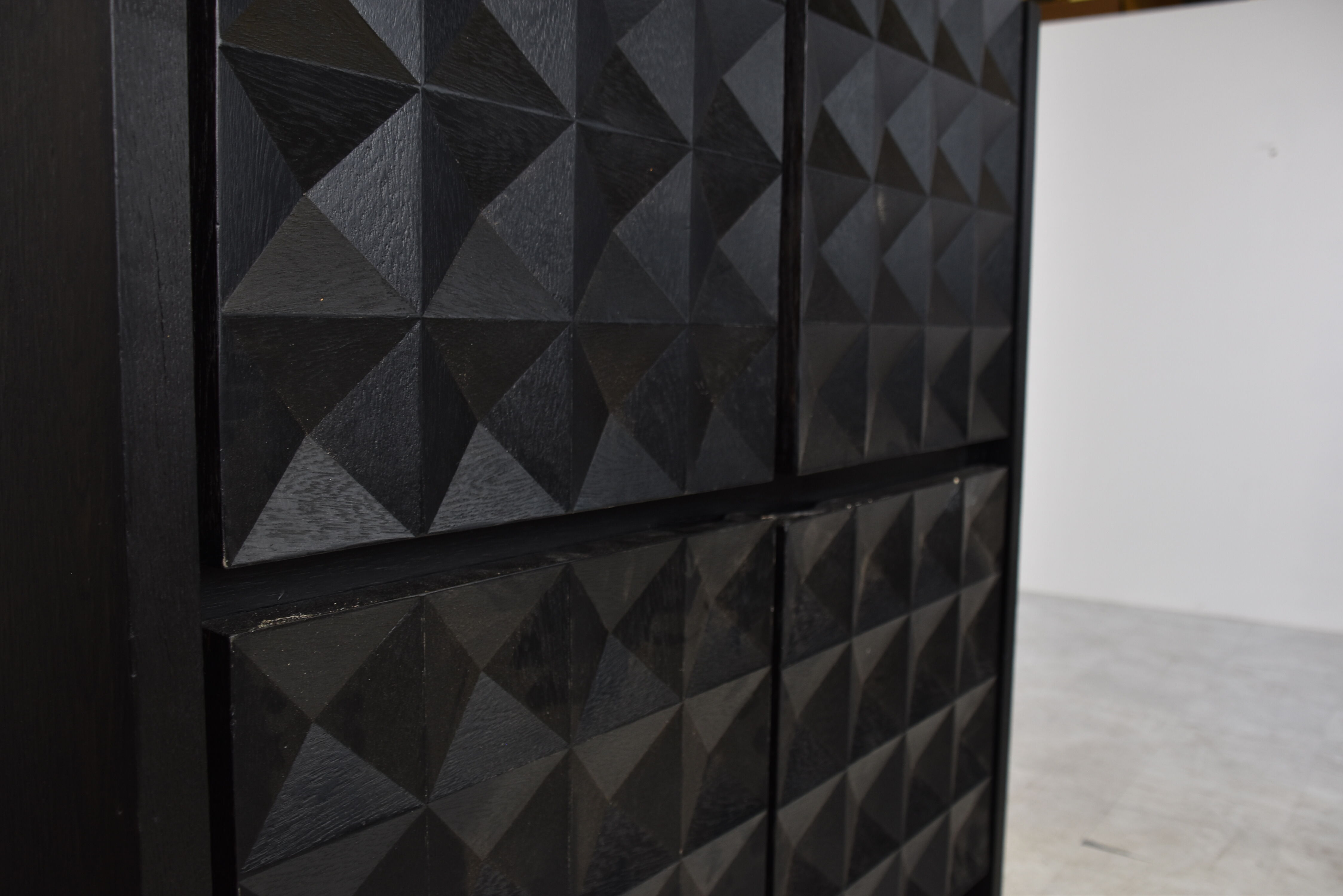 Black brutalist bar cabinet, 1970s