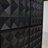 Black brutalist bar cabinet, 1970s