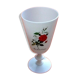 Vase white opaline decoration rosa indica cruenta