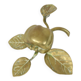 French Art Nouveau Brass Apple-Shaped Jewelry Box/Ashtray, 1920s