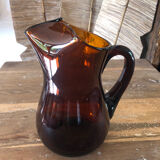 Amber blown glass pitcher