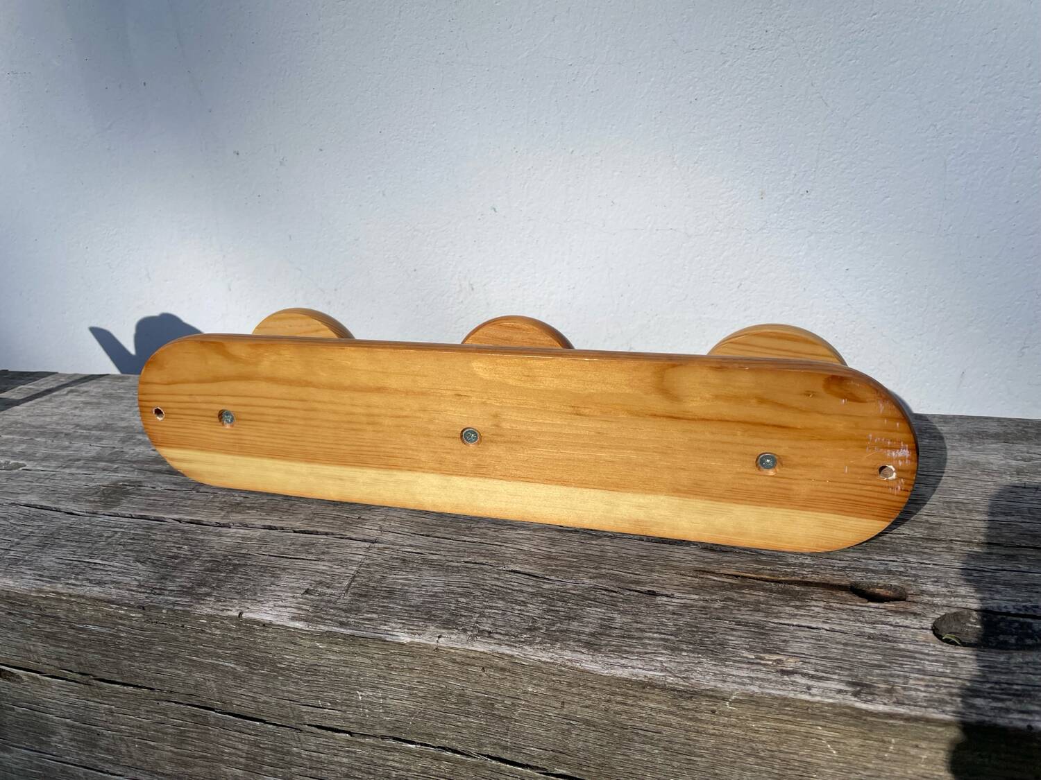 1980 pine wood wall coat rack
