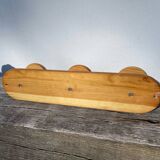 1980 pine wood wall coat rack