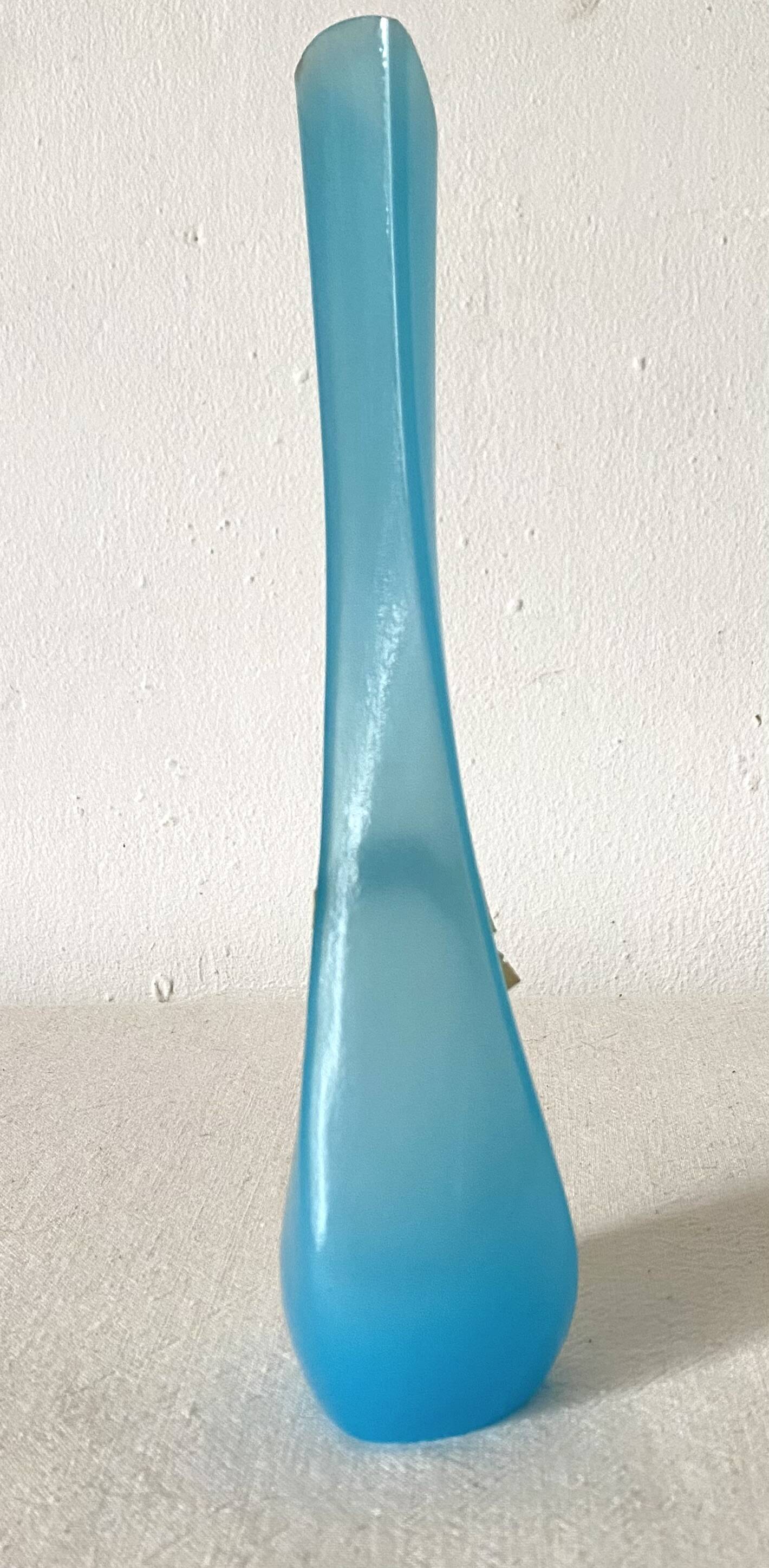 Blue opaline soliflore vases