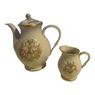 Théière et pot à lait L.bernardaud limoges