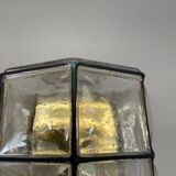 Wall light "Iron Rings" in brass and glass by Glashütte Limburg, Germany, 1970s