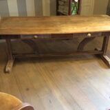 Two-drawer farmhouse table