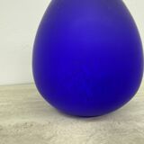 Mid-century design blue glass egg shaped table lamp , 1970s
