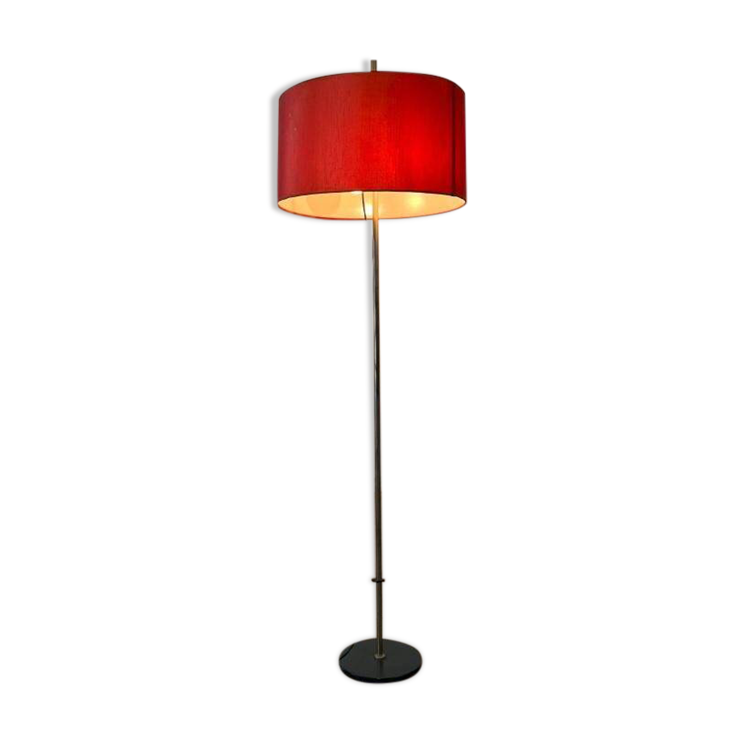 Lampe sur pied vintage orange rouge des années 70